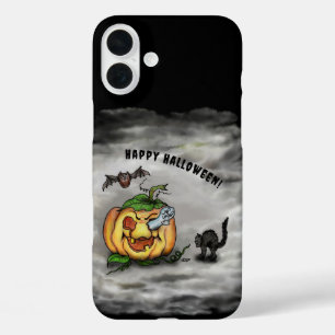 Ghost , Cat , Bat and Pumpkin , Happy Halloween! iPhone 16 Plus Case