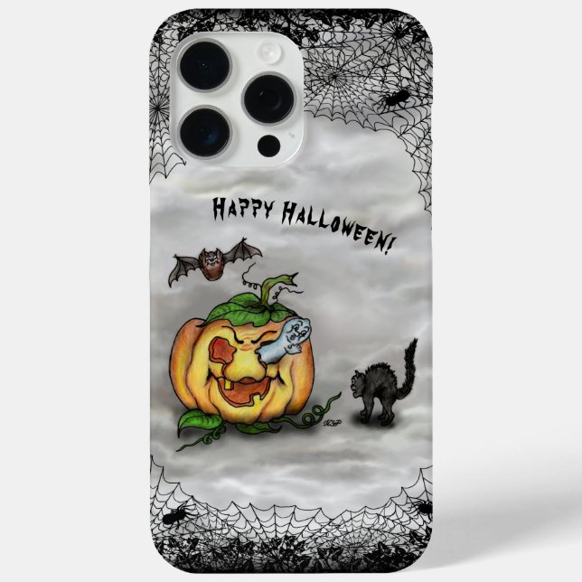 Ghost , Cat , Bat and Pumpkin , Happy Halloween! Case-Mate iPhone Case (Back)