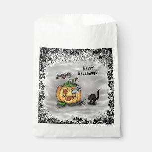 Ghost , Cat , Bat and Pumpkin , Happy Halloween! Favour Bag
