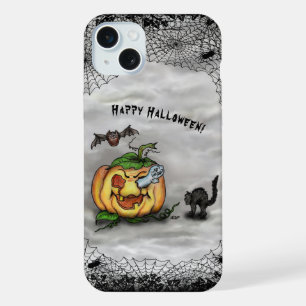 Ghost , Cat , Bat and Pumpkin , Happy Halloween! iPhone 15 Plus Case