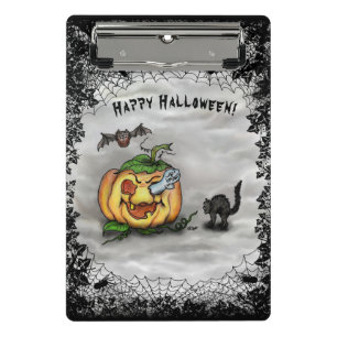 Ghost , Cat , Bat and Pumpkin , Happy Halloween! Mini Clipboard