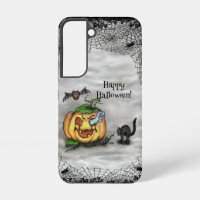 Ghost , Cat , Bat and Pumpkin , Happy Halloween!