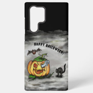 Ghost , Cat , Bat and Pumpkin , Happy Halloween! Samsung Galaxy Case