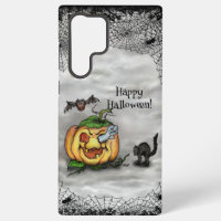 Ghost , Cat , Bat and Pumpkin , Happy Halloween!