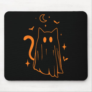 Ghost Cat Boo Funny Halloween Animal Pet Men Women Mouse Pad
