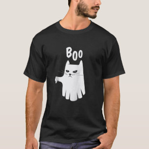 Ghost Cat Boo Funny Halloween Pet Men Women Kids Z T-Shirt