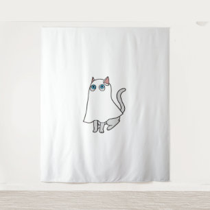 Ghost Cat Classic T-Shirt_1 Tapestry