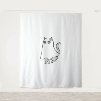 Ghost Cat Classic T-Shirt_1 Tapestry