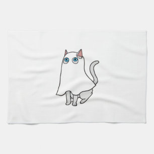 Ghost Cat Classic T-Shirt_1 Tea Towel