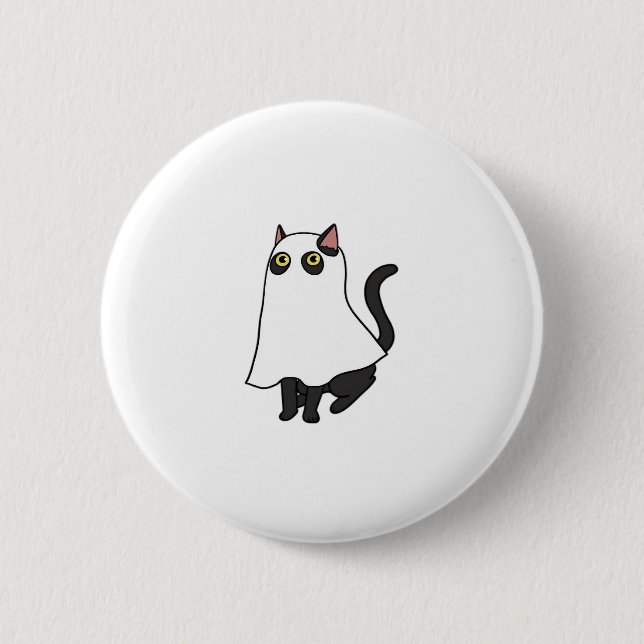 Ghost Cat Classic T-Shirt_2 6 Cm Round Badge (Front)