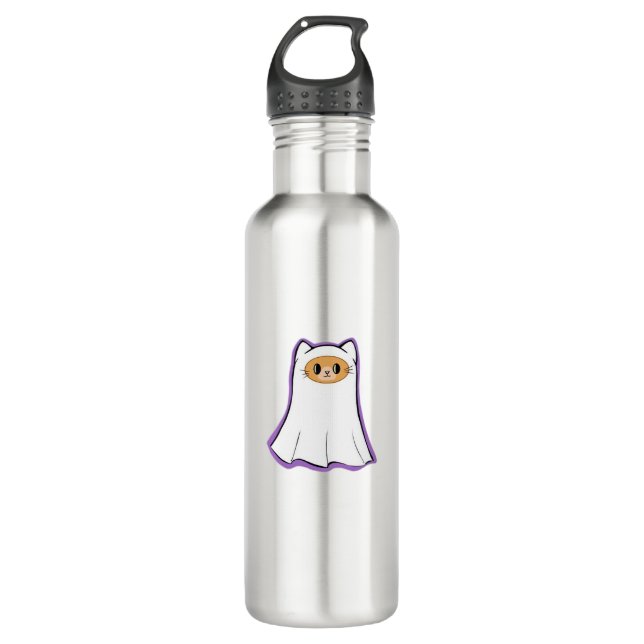 ghost cat Classic T-Shirt_3 710 Ml Water Bottle (Front)