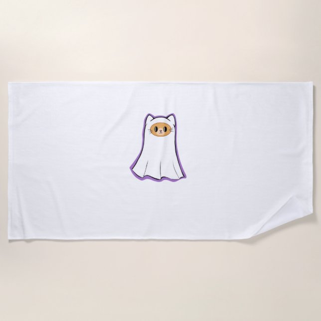 ghost cat Classic T-Shirt_3 Beach Towel (Front)