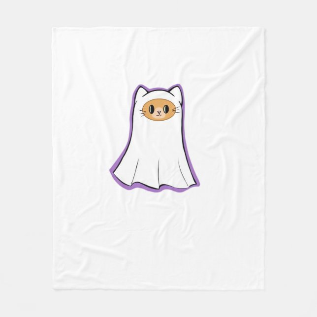 ghost cat Classic T-Shirt_3 Fleece Blanket (Front)