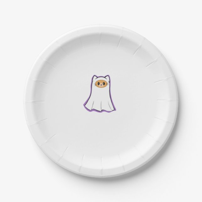 ghost cat Classic T-Shirt_3 Paper Plate (Front)