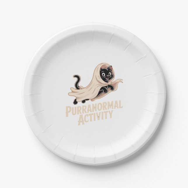 Ghost Cat Classic T-Shirt Paper Plate (Front)