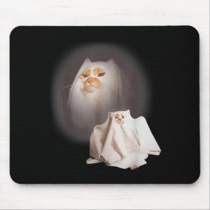 Ghost cat Ghost Kitten Funny cat Meme Halloween Mouse Pad