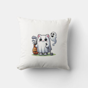 Ghost Cat Golf Pumpkin Halloween. Tank Top Cushion