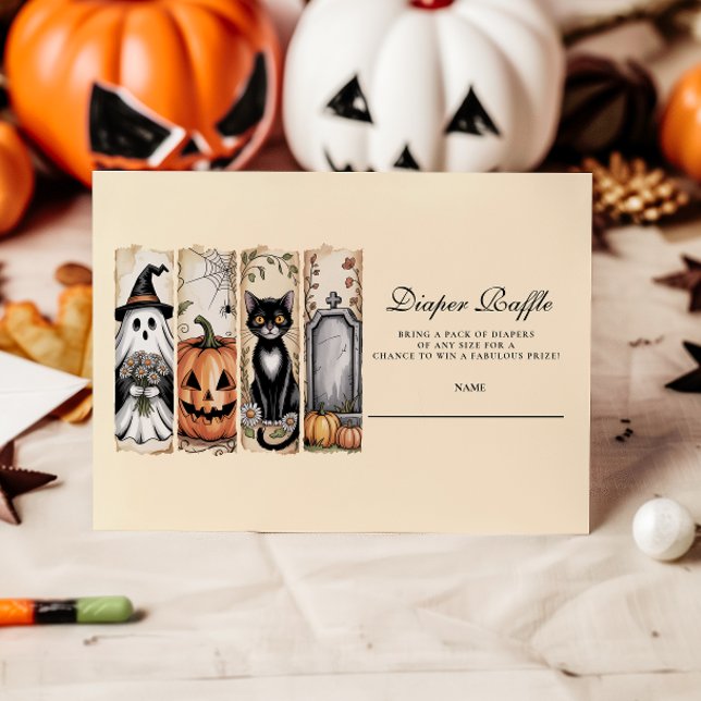 Ghost Cat Gothic Halloween  Books for Baby Enclosure Card (Creator Uploaded)