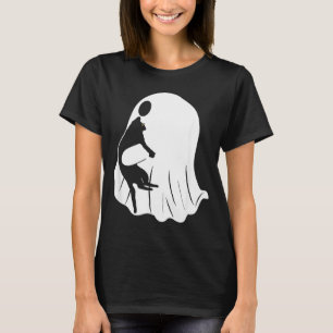 Ghost Cat Halloween Costume Black Cat Men Women T-Shirt
