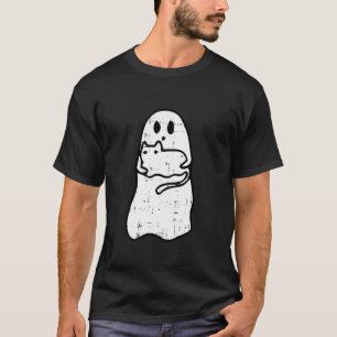 Ghost Cat Halloween Costume Ghoul Kitten Men Women T-Shirt