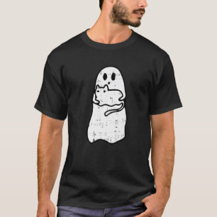 Ghost Cat Halloween Costume Ghoul Kitten Men Women T-Shirt