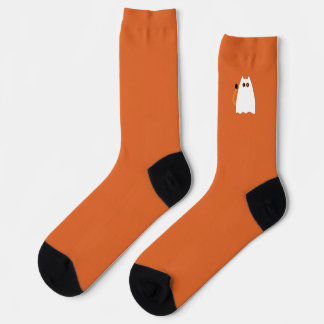 Ghost Cat Halloween Socks