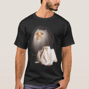 Ghost Cat Meme Funny Halloween Men Women Kids T-Shirt