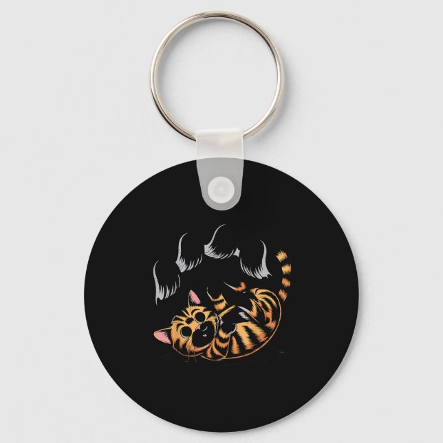 Ghost Cat Meme Funny Halloween Soky Kitty  Key Ring (Front)