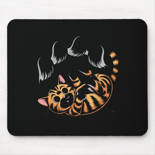 Ghost Cat Meme Funny Halloween Soky Kitty  Mouse Pad (Front)