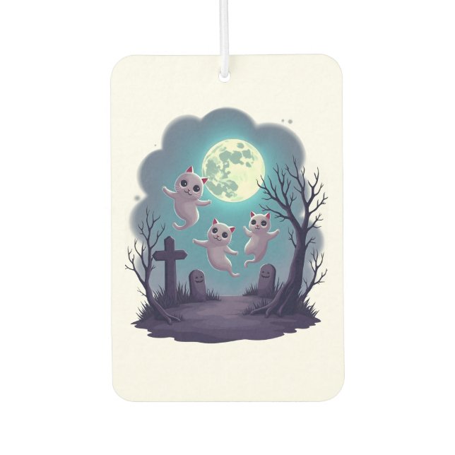 Ghost Cat Parade Car Air Freshener (Front)