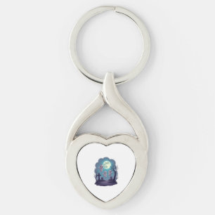 Ghost Cat Parade Key Ring