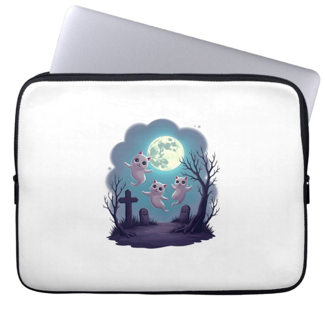 Ghost Cat Parade Laptop Sleeve (Front)