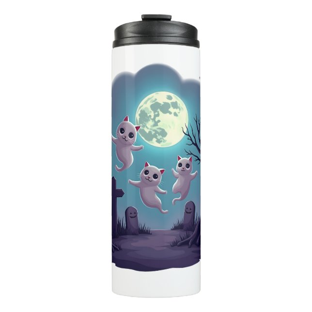 Ghost Cat Parade Thermal Tumbler (Front)