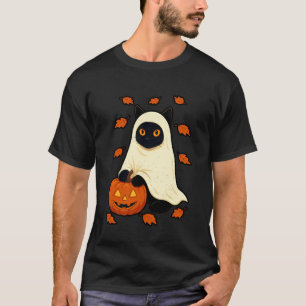 Ghost Cat Pumpkin Halloween Kitten Lover Feline Sp T-Shirt