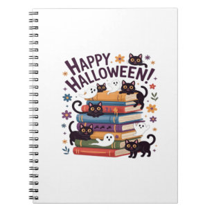 Ghost Cat Reading Books Lover Gifts Halloween Spoo