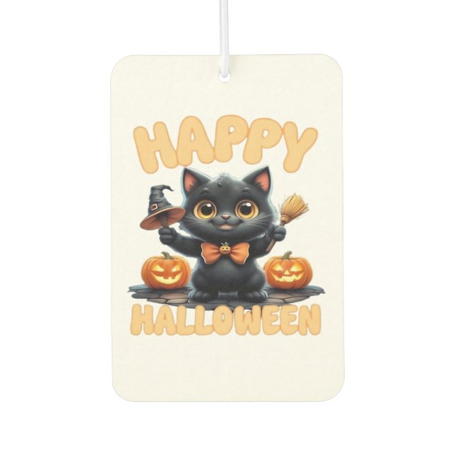 Ghost Cat Tee, Halloween Shirt, Spooky Cute, Unise Car Air Freshener (Front)