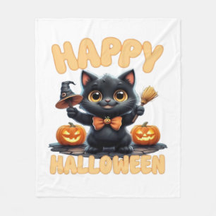 Ghost Cat Tee, Halloween Shirt, Spooky Cute, Unise Fleece Blanket