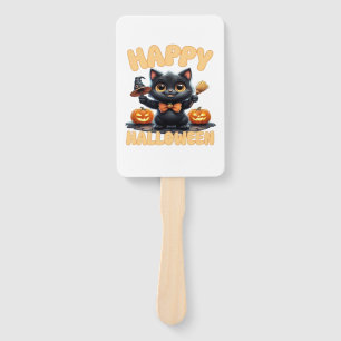 Ghost Cat Tee, Halloween Shirt, Spooky Cute, Unise Hand Fan