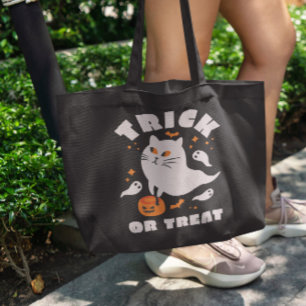 Ghost Cat Trick Or Treat Tote Bag