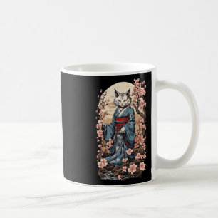 Ghost Cat With Kimono Japanese Yokai Folklore Desi Coffee Mug