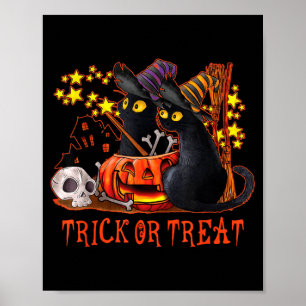 Ghost Cats Pumpkin Spooky Black Cat Mum Halloween Poster