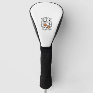 Ghost Cats Social Club Funny Fall Autumn Cat Golf Head Cover