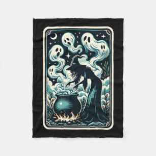 Ghost Cauldron Gothic Supernatural Tarot Card Fleece Blanket