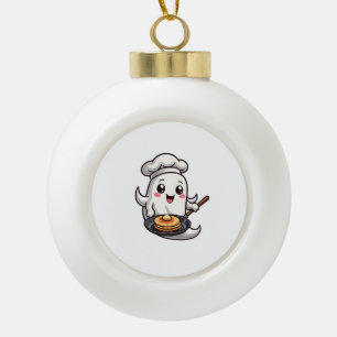 Ghost Chef � Funny Halloween Cooking Tee Ceramic Ball Christmas Ornament