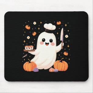 Ghost Chef With Sushi Tray Funny Halloween Spooky Mouse Pad