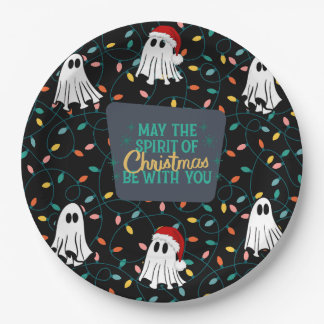 Ghost Christmas Design Paper Plate