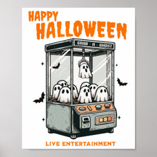 Ghost Claw Game Happy Halloween Poster