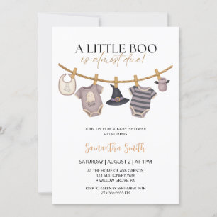  Ghost Clothesline Halloween Baby shower Invitation
