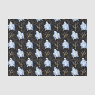 Ghost, cobwebs & candelabra Halloween gothic Tissue Paper