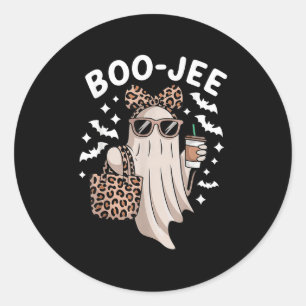Ghost Coffee Boo-jee Halloween Boujee Ghost  Classic Round Sticker